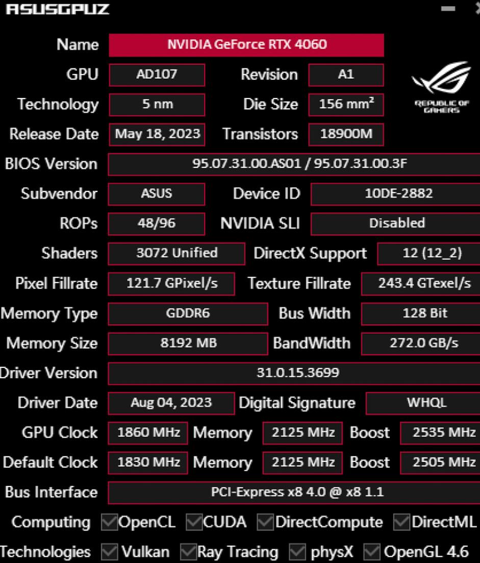 ASUS Dual GeForce RTX4060 OC 8GB GDDR6显卡开箱评测-第10张图片-装机笔记