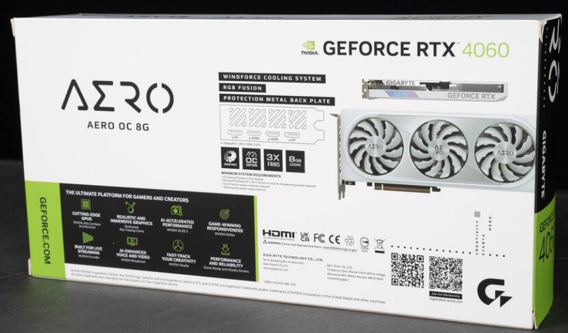 GIGABYTE GeForce RTX4060 AERO OC 8G显卡开箱评测-第3张图片-装机笔记