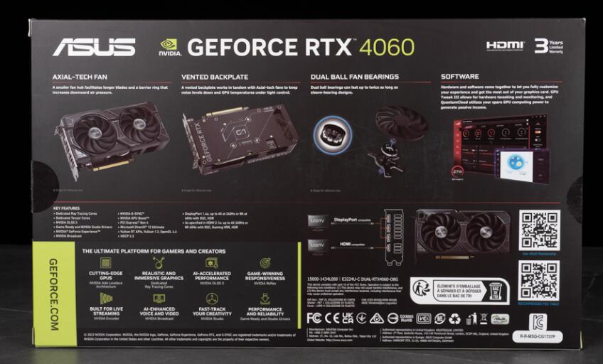 ASUS Dual GeForce RTX4060 OC 8GB GDDR6显卡开箱评测-第2张图片-装机笔记